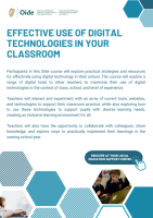Effective Use of Digital Technologies in your Classroom - 24SU08 (Facilitator Dermot Dillon)