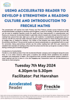 Using Accelerated Reader to develop & strengthen a reading culture and introduction to Freckle Maths - 24LCSP52 (Facilitator Pat Hanrahan)